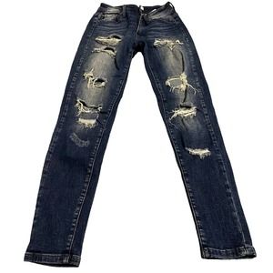 Kancan Destructed Mid-Rise Skinny Jeans - Size 1/24